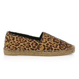 Saint Laurent Leopard-Print Canvas Flat Espadrilles Slip On